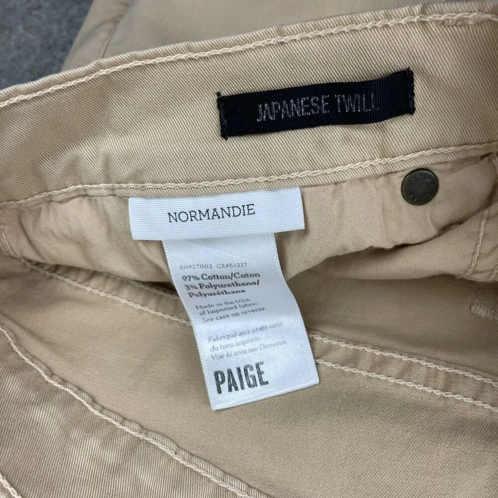 Paige Jeans Mens 34 Normandie Tan Japanese Twill Chino Straight - Picture 15 of 16